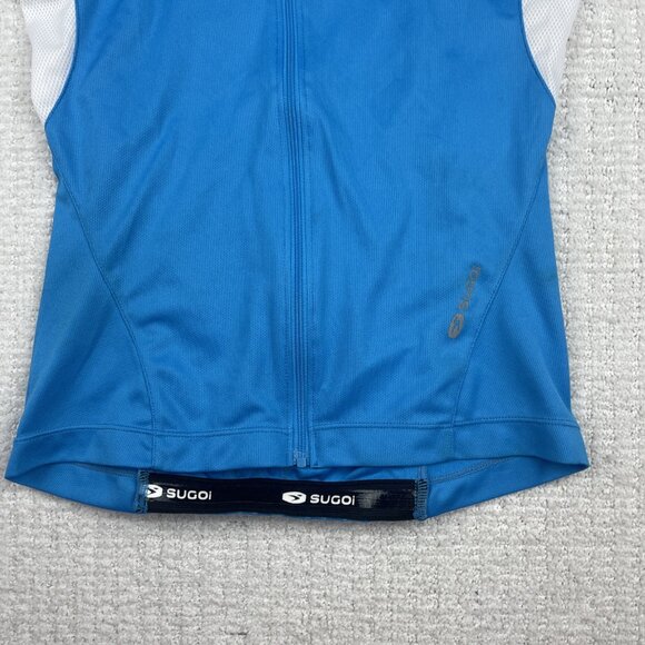 SUGOI Full Zip Cycling Womens Jersey Blue Sleeveless XS Sports Activewear - Picture 6 of 16